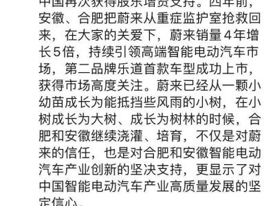 蔚來再獲33億增資，李斌：感謝安徽合肥信任支持！