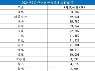 9月新勢(shì)力銷(xiāo)量出爐，股市之外誰(shuí)更“瘋狂”？