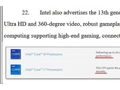 英特爾面臨消費(fèi)者訴訟：第13與14代酷睿處理器穩(wěn)定性問題引發(fā)爭(zhēng)議