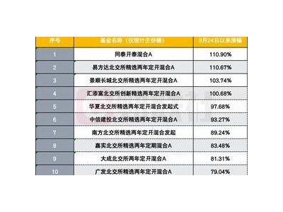 北交所成新寵！4只主動權益基金凈值翻倍，領跑市場反彈潮