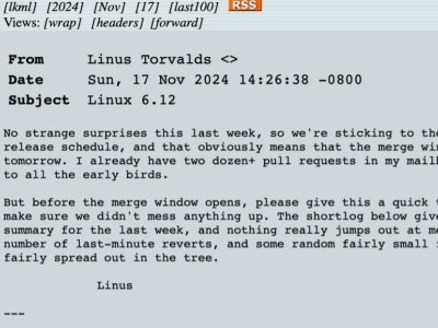 Linux Kernel 6.12重磅發(fā)布：強化實時性能，適配酷睿Ultra 200V等硬件