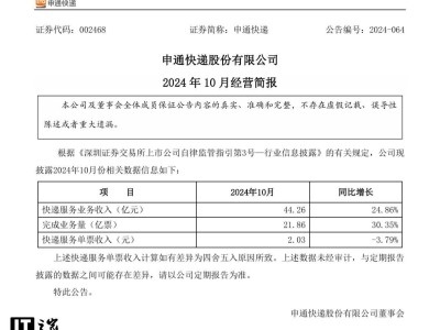 快遞三巨頭10月業(yè)績齊增，單票收入為何反降？