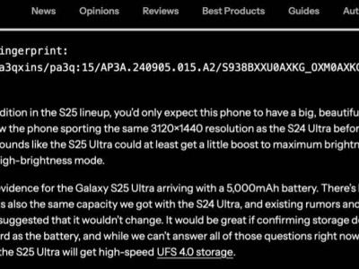 三星S25 Ultra曝光：峰值亮度躍升至3000尼特，搭載UFS 4.0存儲(chǔ)
