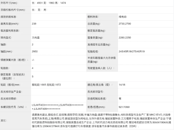 智己L6申報(bào)圖曝光：續(xù)航超過1000公里 搭載雙電機(jī)四驅(qū)