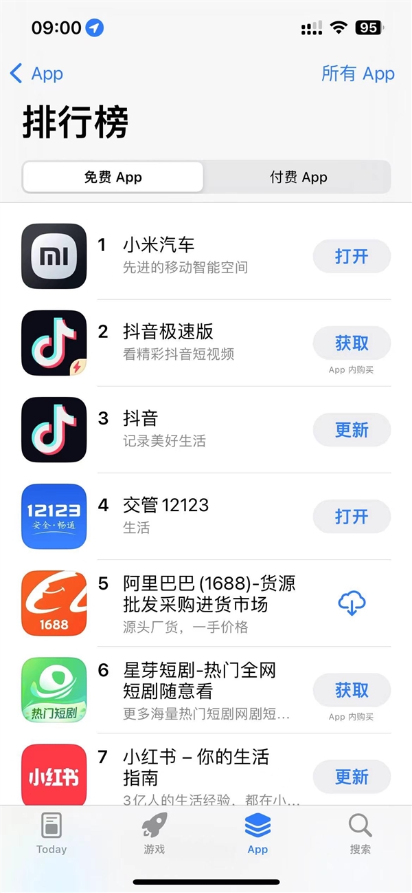 小米汽車登頂蘋果App Store免費(fèi)榜！雷軍稱小米SU7是蘋果用戶最好購(gòu)車選擇