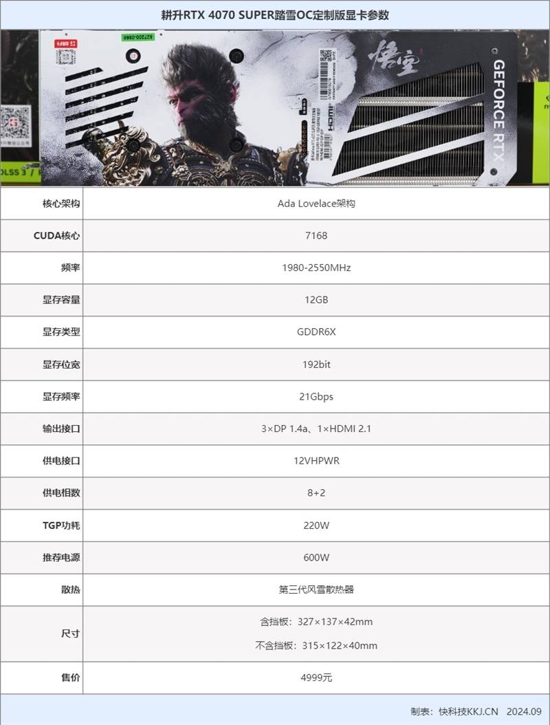 耕升RTX 4070 SUPER踏雪OC定制版顯卡外包裝