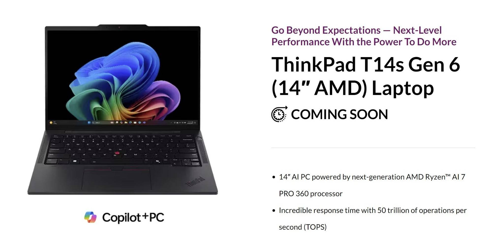 ThinkPad T14s Gen 6 AMD版筆記本