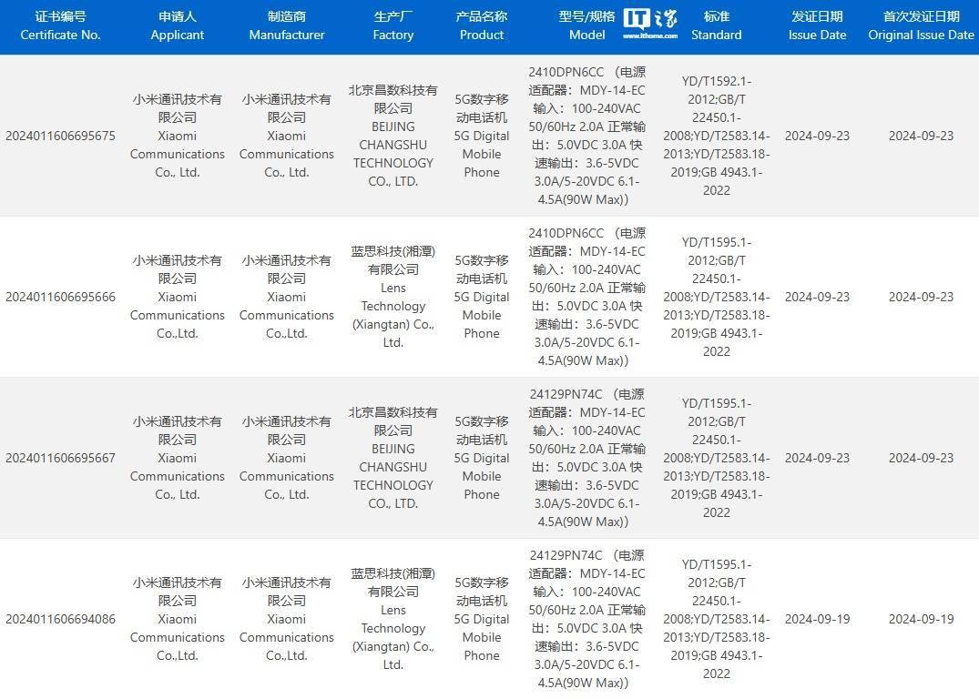 小米智能手表入網(wǎng)認(rèn)證圖