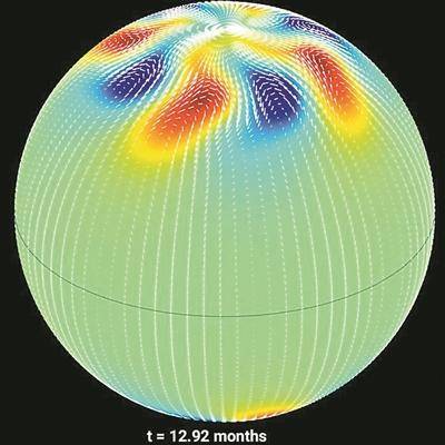 太陽極地渦旋模擬圖