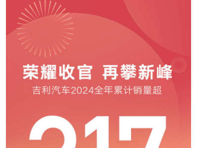 吉利新能源2024大放異彩，2025銷量目標(biāo)能否再創(chuàng)新高？