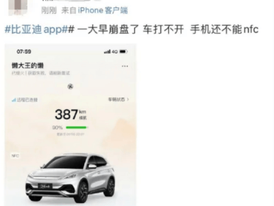 比亞迪App疑似故障致車輛無法解鎖，車主急呼：何時恢復？