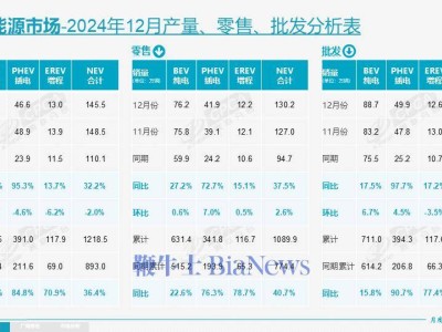 2024年新能源車(chē)市場(chǎng)火爆，12月零售量突破130萬(wàn)輛！