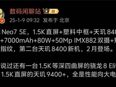 真我Neo7 SE配置曝光：天璣8400-Max加持，性能直逼旗艦水平！