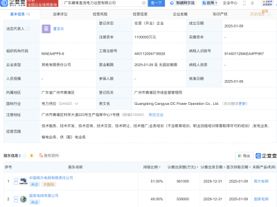 兩大電網(wǎng)巨頭聯(lián)手！廣東藏粵直流電力運營公司注冊資本達110億
