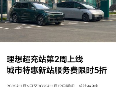 理想汽車2025年初再添8座超充站，全國總數(shù)突破1700座