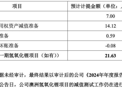 鋰業(yè)巨頭天齊鋰業(yè)2024預(yù)虧超70億，澳洲二期氫氧化鋰項目終止