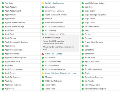 蘋果iCloud郵件服務(wù)海外遭遇宕機(jī)，國(guó)行用戶表示一切正常